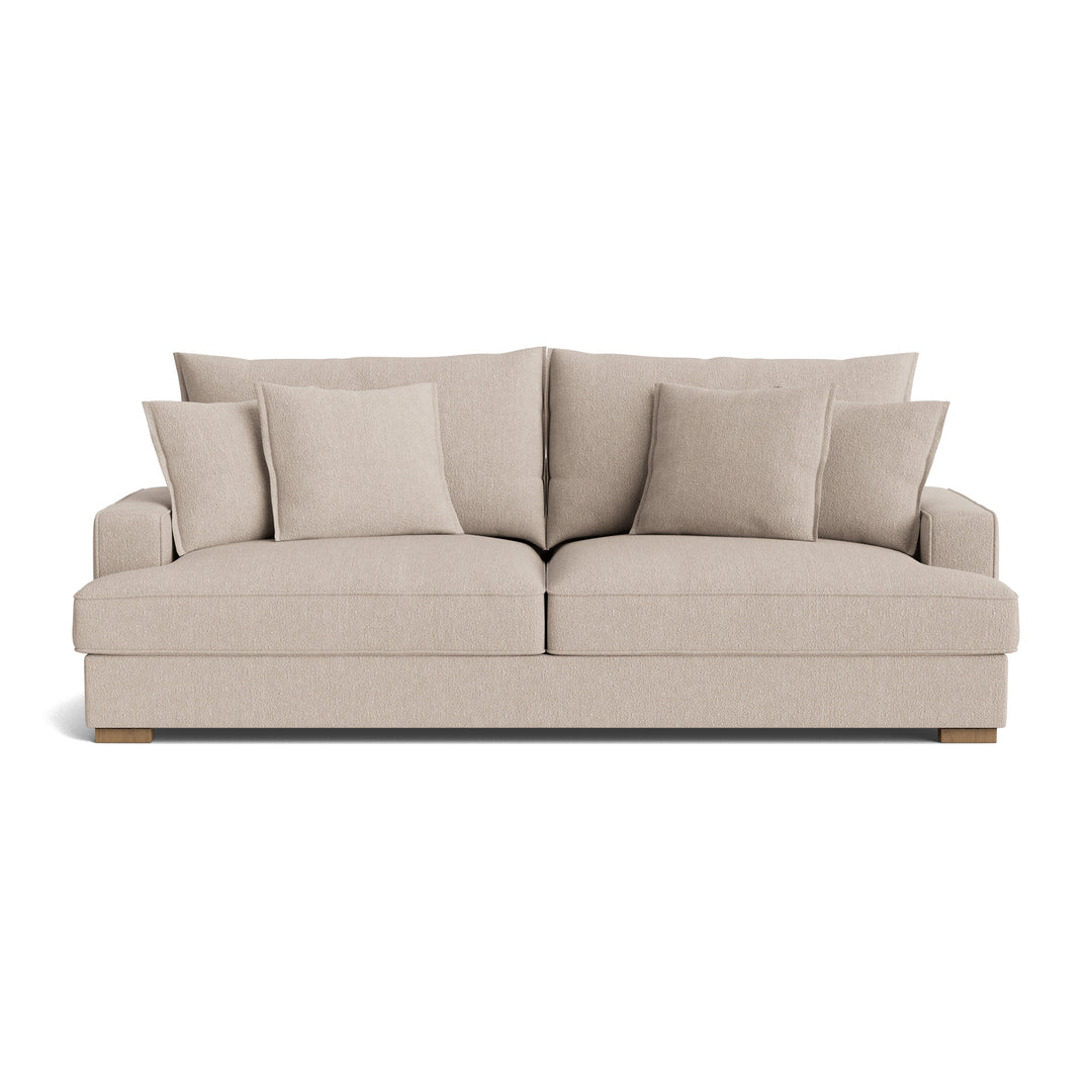 Cloud Slim 2-personers sofa i beige Alpine boucle stof med egetræsben