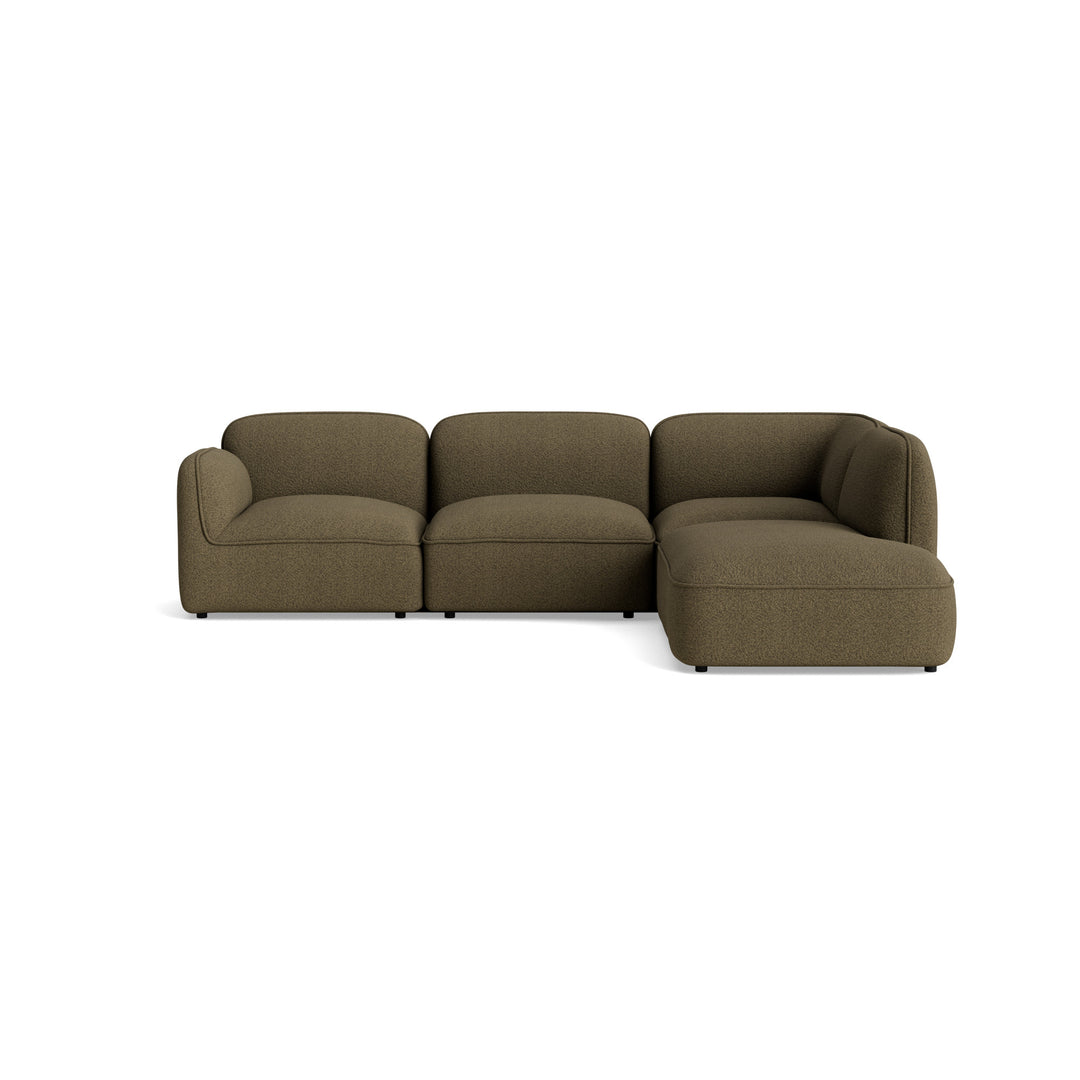 Ease 4 modulers hjørnesofa i grøn boucle 500 stof 